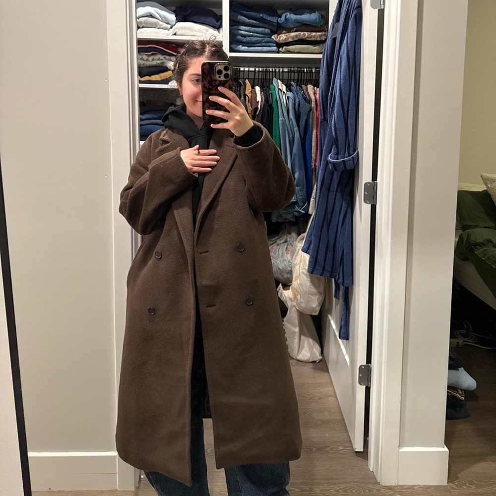 Aritiza Babaton Chocolate Brown Slouch Coat - Picture 2 of 3